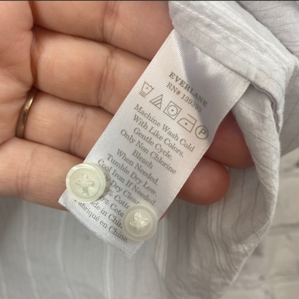 Everlane White Striped Button Down Shirt - Picture 6 of 9